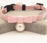 HKM-1963325 Seven-Color Leather Pet Collar with Bow for Cats and Dogs - Suitable for All Seasons and Various Festivities