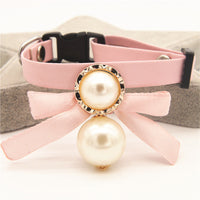 HKM-1963325 Seven-Color Leather Pet Collar with Bow for Cats and Dogs - Suitable for All Seasons and Various Festivities