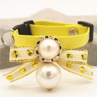 HKM-1963325 Seven-Color Leather Pet Collar with Bow for Cats and Dogs - Suitable for All Seasons and Various Festivities