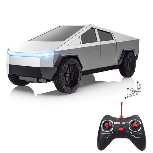 HKM-196371 1:24 Scale Remote-Controlled Alloy Cybertruck Pickup with Sound and Light Features for Kids