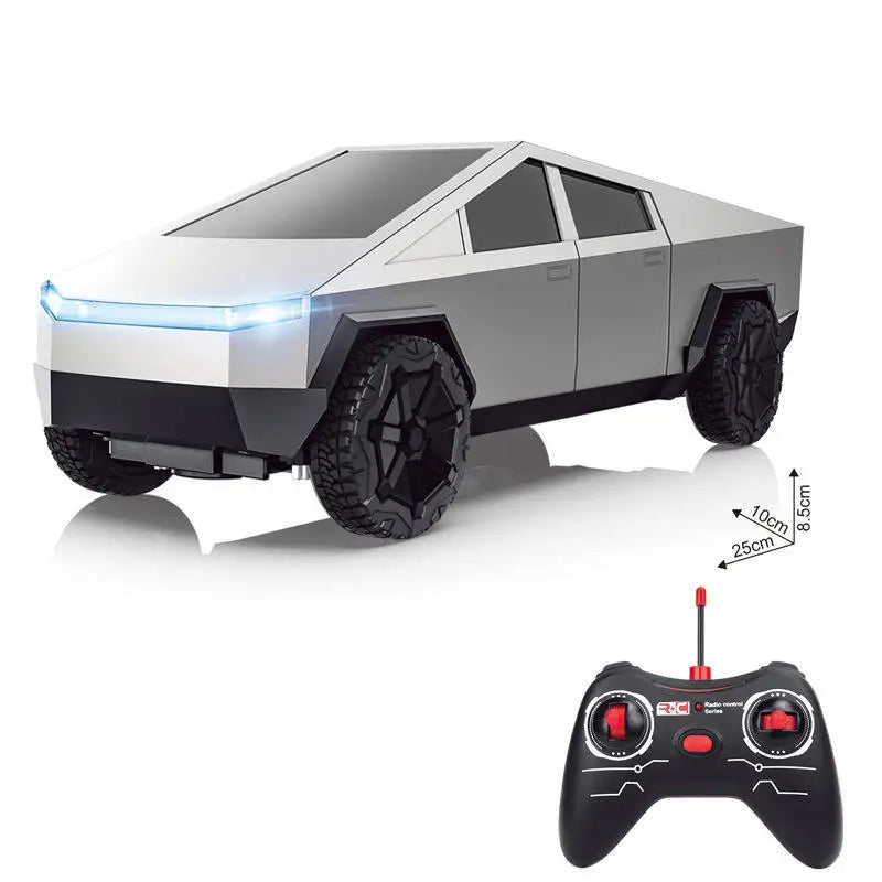 HKM-196371 1:24 Scale Remote-Controlled Alloy Cybertruck Pickup with Sound and Light Features for Kids