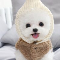 HKM-1965757 Warm Cotton Clothes for Small Dogs and Puppies - Casual Style, Available in Brown and Bean Paste, Multiple Sizes