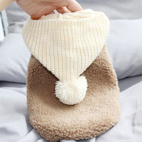 HKM-1965757 Warm Cotton Clothes for Small Dogs and Puppies - Casual Style, Available in Brown and Bean Paste, Multiple Sizes