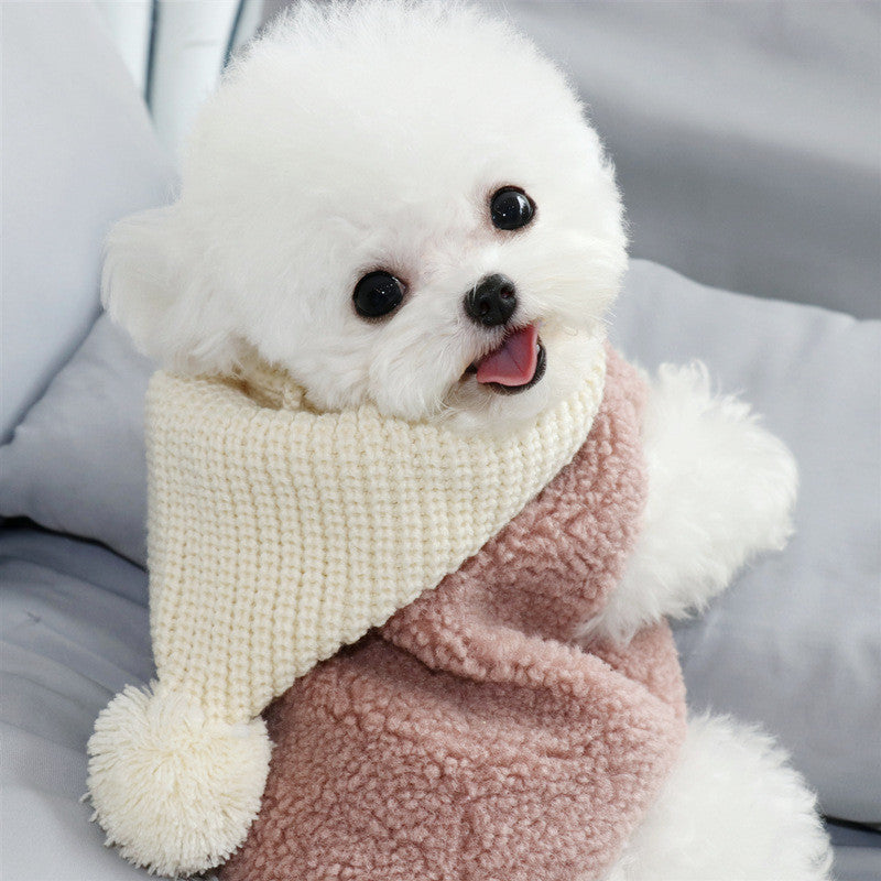 HKM-1965757 Warm Cotton Clothes for Small Dogs and Puppies - Casual Style, Available in Brown and Bean Paste, Multiple Sizes