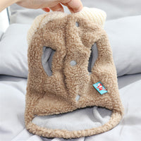 HKM-1965757 Warm Cotton Clothes for Small Dogs and Puppies - Casual Style, Available in Brown and Bean Paste, Multiple Sizes