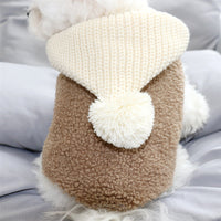 HKM-1965757 Warm Cotton Clothes for Small Dogs and Puppies - Casual Style, Available in Brown and Bean Paste, Multiple Sizes