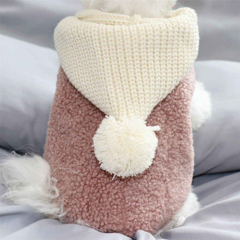 HKM-1965757 Warm Cotton Clothes for Small Dogs and Puppies - Casual Style, Available in Brown and Bean Paste, Multiple Sizes