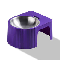 HKM-1967293 Geometric Stainless Steel Cat Bowl with Bracket - Multi-Color Options