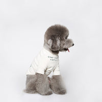HKM-1967677 Simple Cotton T-Shirt for Pets in Dark Green and Beige, Available in Multiple Sizes