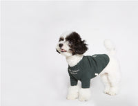 HKM-1967677 Simple Cotton T-Shirt for Pets in Dark Green and Beige, Available in Multiple Sizes
