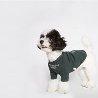 HKM-1967677 Simple Cotton T-Shirt for Pets in Dark Green and Beige, Available in Multiple Sizes