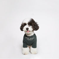 HKM-1967677 Simple Cotton T-Shirt for Pets in Dark Green and Beige, Available in Multiple Sizes