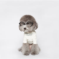 HKM-1967677 Simple Cotton T-Shirt for Pets in Dark Green and Beige, Available in Multiple Sizes