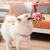 HKM-1968573 Interactive Dog Soccer Ball Toy with Straps - Perfect for Tug of War, Water Play, and Holiday Gifts