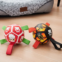 HKM-1968573 Interactive Dog Soccer Ball Toy with Straps - Perfect for Tug of War, Water Play, and Holiday Gifts