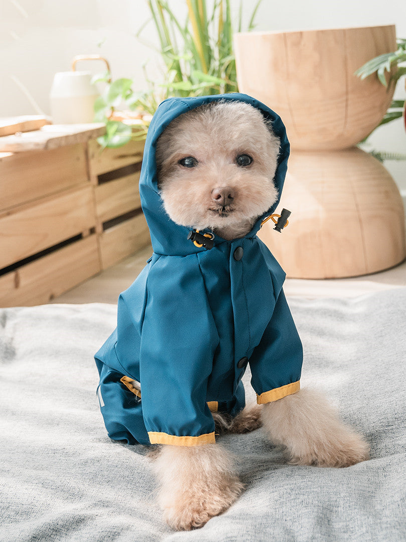 HKM-1968701 Cozy Waterproof Poncho for Dogs - Available in Ginger Yellow, Sea Blue, and Pink