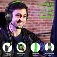 HKM-196883 Over-Ear Wired Gaming Headphones with Microphone and 50mm Drivers