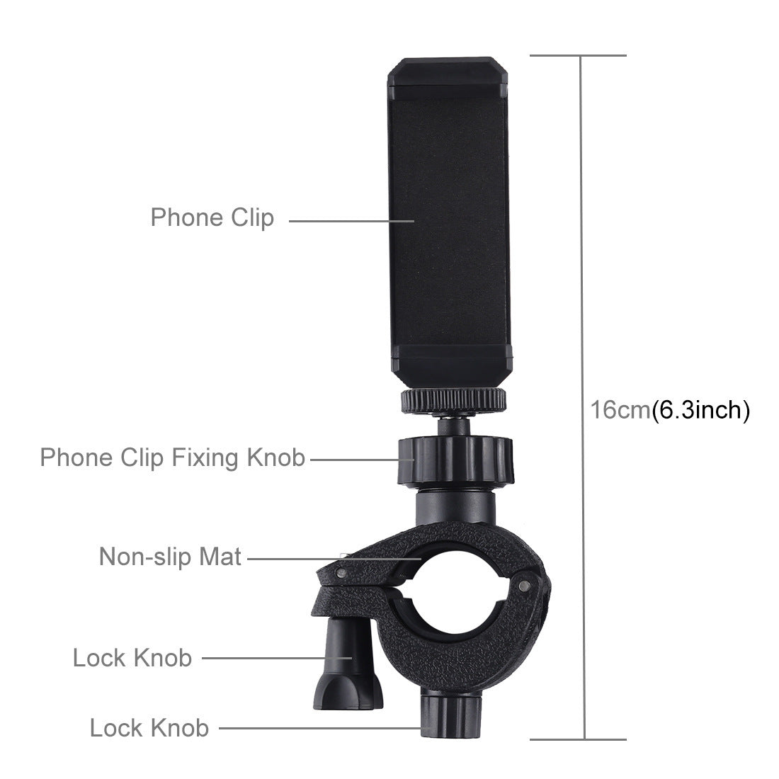 HKM-196947 Mobile Phone Live Support Ring Light with Adjustable Holder in Black