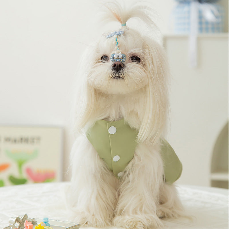 HKM-197011 Thin Breathable Satin Princess Skirt for Small Dogs - Green and Multi-Color Options Available