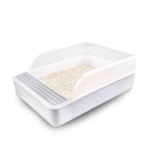 HKM-197075 Semi-Enclosed Cat Litter Box with Easy Access Door and Privacy Design