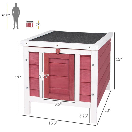 HKM-1972541 Outdoor Animal Shelter with Openable Waterproof Roof for Small Pets