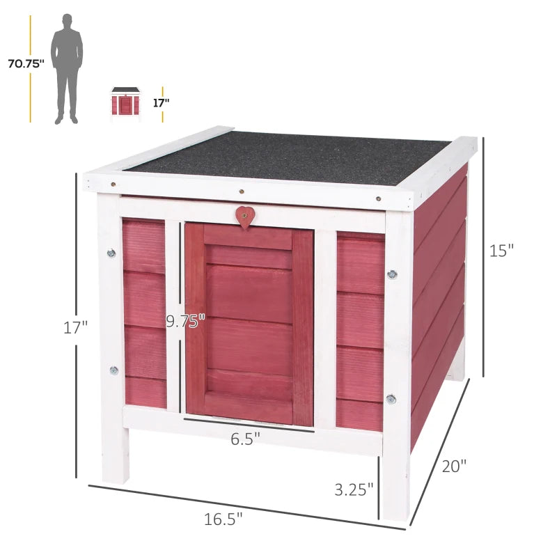 HKM-1972541 Outdoor Animal Shelter with Openable Waterproof Roof for Small Pets