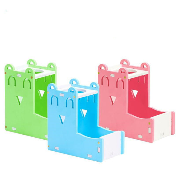 HKM-1972925 Automatic Hamster Water Bottle with Food Basin and Mini Sleeping Nest - Non-Toxic, Durable Design, 80ml Capacity