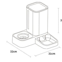 HKM-1973053 Automatic Pet Water Dispenser with Double Plastic Bowls - Grey, Blue, Purple - 32x31x32cm