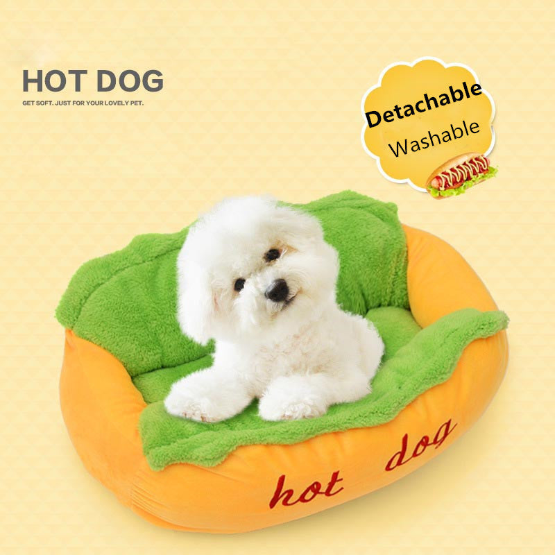 HKM-1974333 Warm Pet Sofa Bed for Dogs and Cats - Cozy Sleeping Bag with Removable Cushion for Small, Medium, and Large Breeds