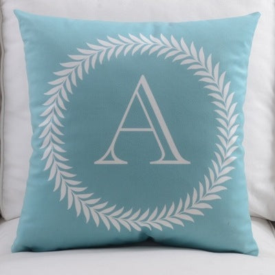 HKM-197459 Modern Cotton Velvet Letter Pillowcase - Plush Filling, 45x45cm, Multiple Colors Available