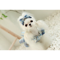 HKM-1976125 Cute Blue Plaid Suspender Skirt for Pets - College Style Dress in Light and Dark Blue Options