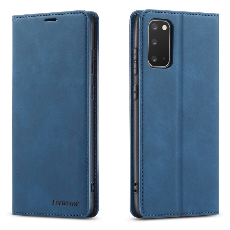 HKM-197651 Magnetic Flip Type Clamshell Card Holder - Imitation Leather Business Design