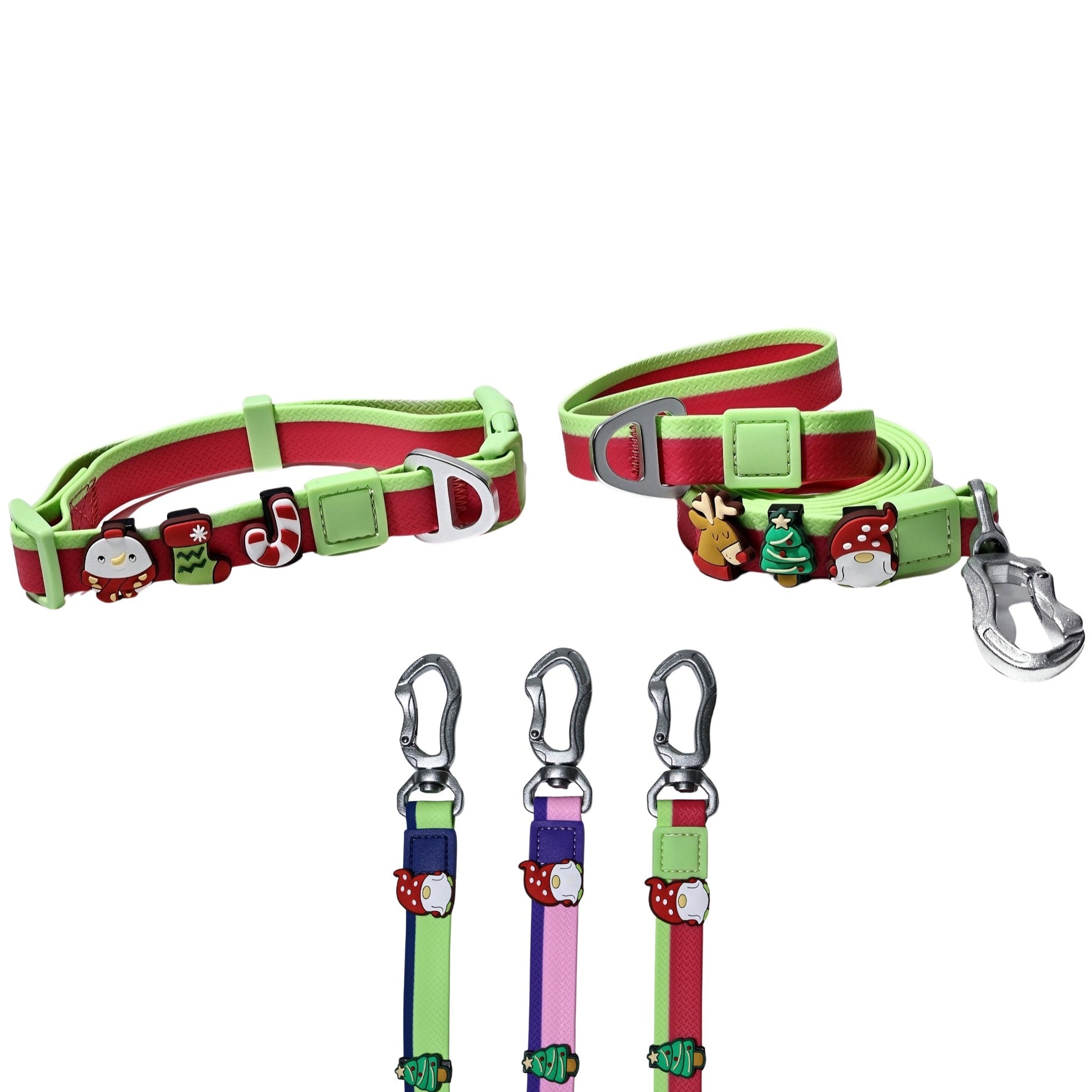 HKM-1976637 Dual-Color Embossed Dog Leash Set with 12 Customizable Accessories
