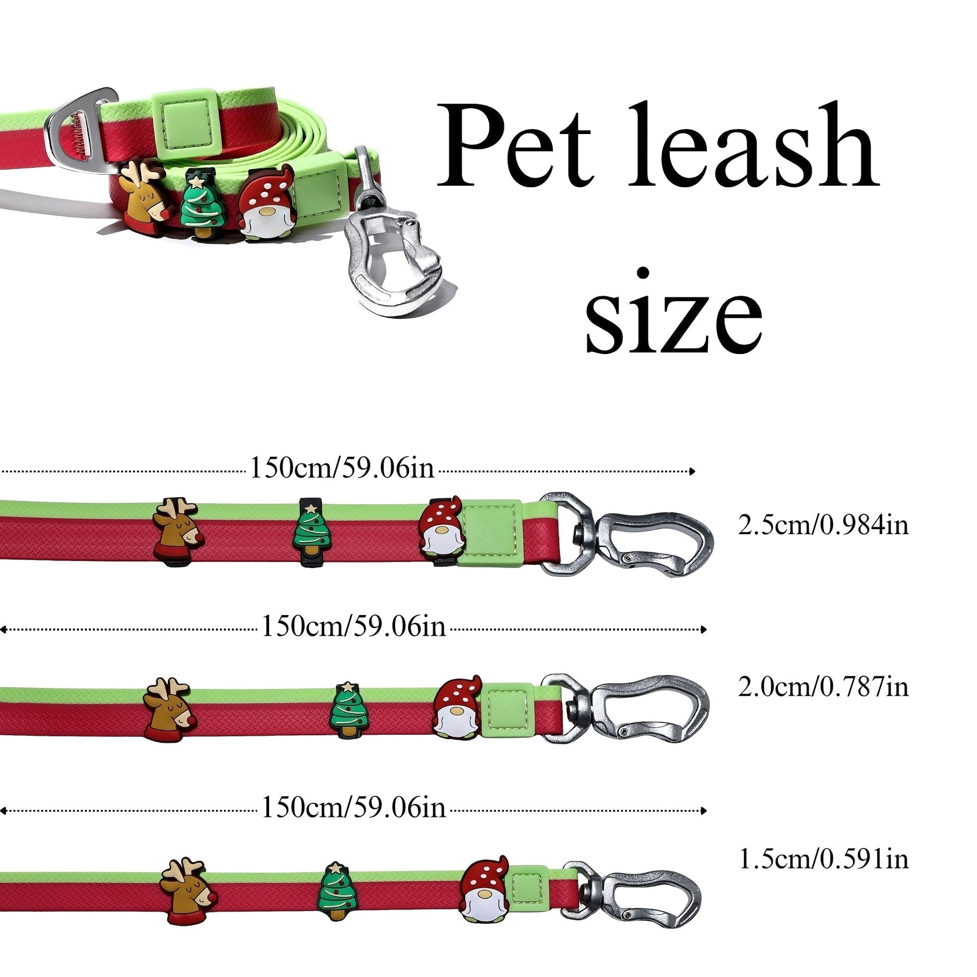 HKM-1976637 Dual-Color Embossed Dog Leash Set with 12 Customizable Accessories