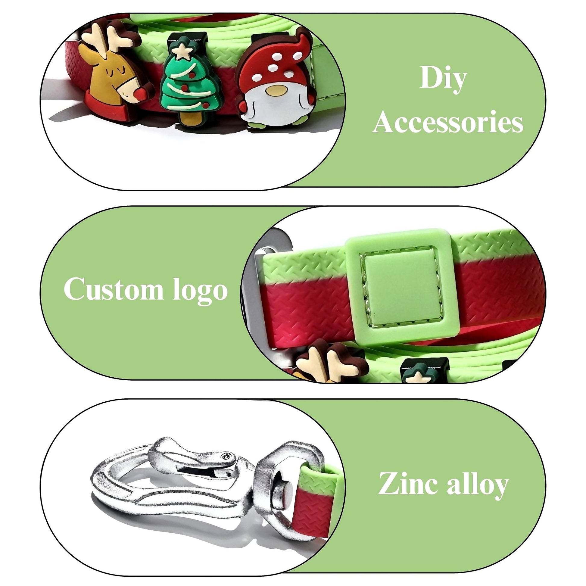 HKM-1976637 Dual-Color Embossed Dog Leash Set with 12 Customizable Accessories