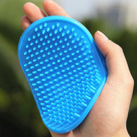 HKM-1978429 Rubber Oval Pet Bath and Massage Brush for Dogs - Available in Red and Blue