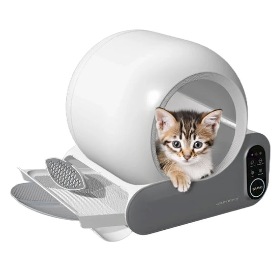 HKM-197843 Extra Large Smart Self-Cleaning Cat Litter Box with APP Control and Durable Plastic Design, 10kg Capacity