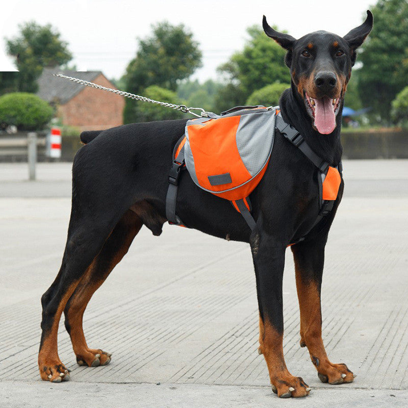 HKM-1979069 Pet Outdoor Oxford Cloth Backpack for Small to Large Dogs - Versatile Pannier in Red, Black, Orange, Blue