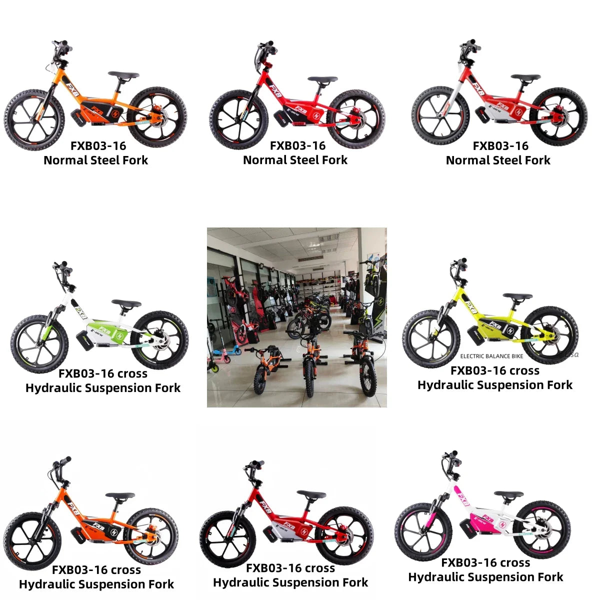 HKM-197971 Electric Powered 2 in 1 Balance Bike for Kids Ages 5-8, 16" Aluminum Frame, Disc Brakes, 350W Motor