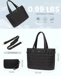 HKM-198099 Quilted Puffer Tote Bag for Women - 17 Inch Business Laptop Bag with Large Capacity for Work, Travel, and Gym