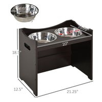 HKM-1982781 Elevated Pet Feeder with Adjustable Height and Removable Stainless Steel Bowls for Large Dogs