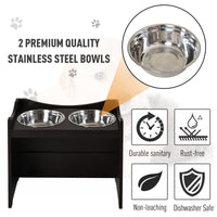 HKM-1982781 Elevated Pet Feeder with Adjustable Height and Removable Stainless Steel Bowls for Large Dogs