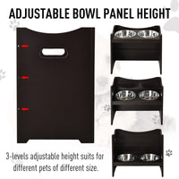 HKM-1982781 Elevated Pet Feeder with Adjustable Height and Removable Stainless Steel Bowls for Large Dogs