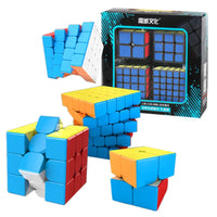 HKM-198291 4Pcs Magic Speed Cube Set 2x2 3x3 4x4 5x5 Magnetic Educational Puzzle Toy for All Ages