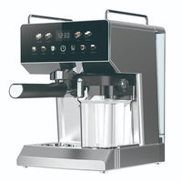 HKM-198291 6 in 1 Electric Espresso Coffee Maker with Built-in Milk Frother and 15 Bar Pressure