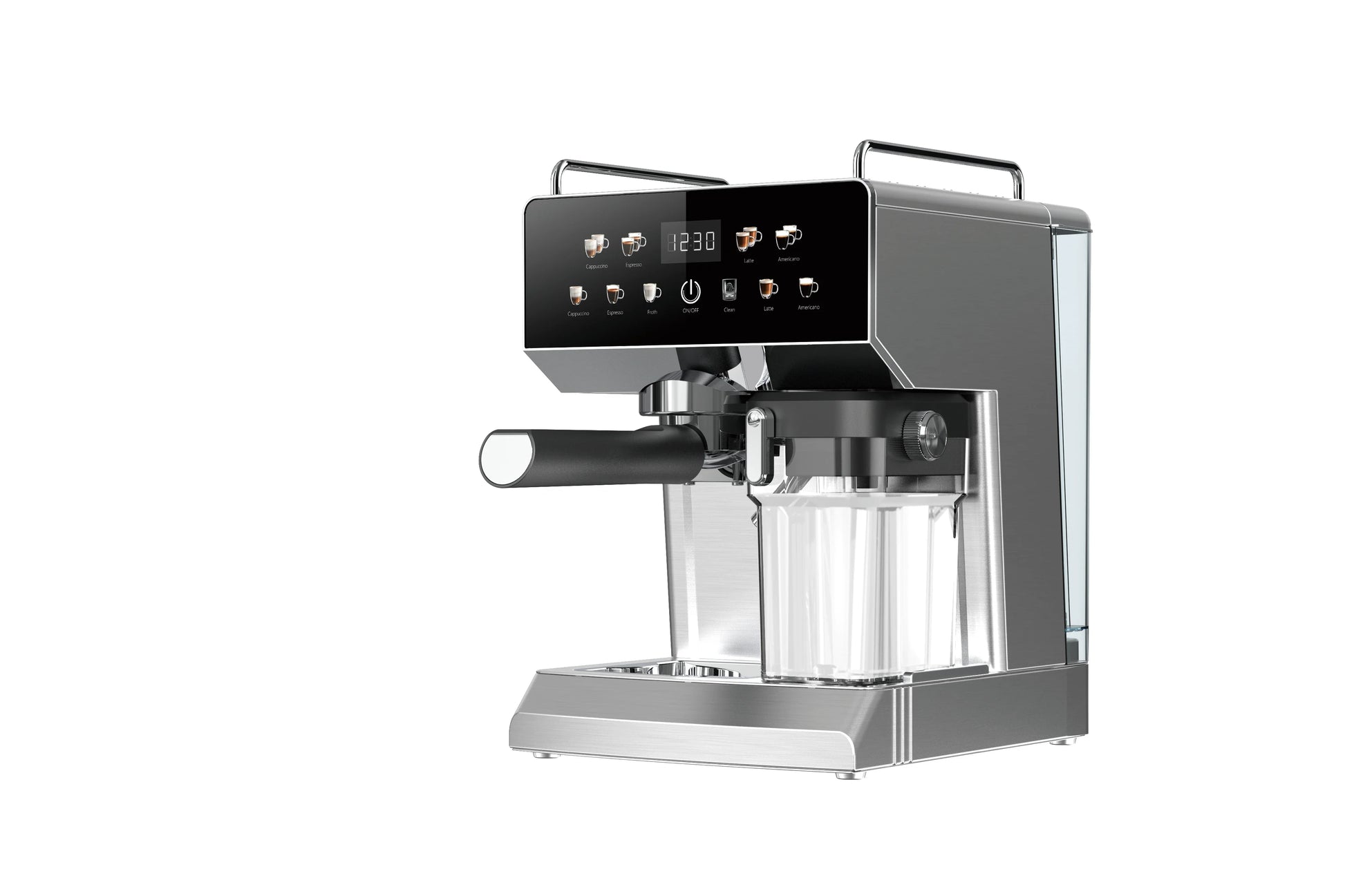 HKM-198291 6 in 1 Electric Espresso Coffee Maker with Built-in Milk Frother and 15 Bar Pressure