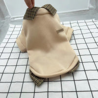 HKM-198291 Detachable Collar Thin Velvet Dog Hoodie - Casual Pet Apparel in Gray, Beige, and Dark Gray
