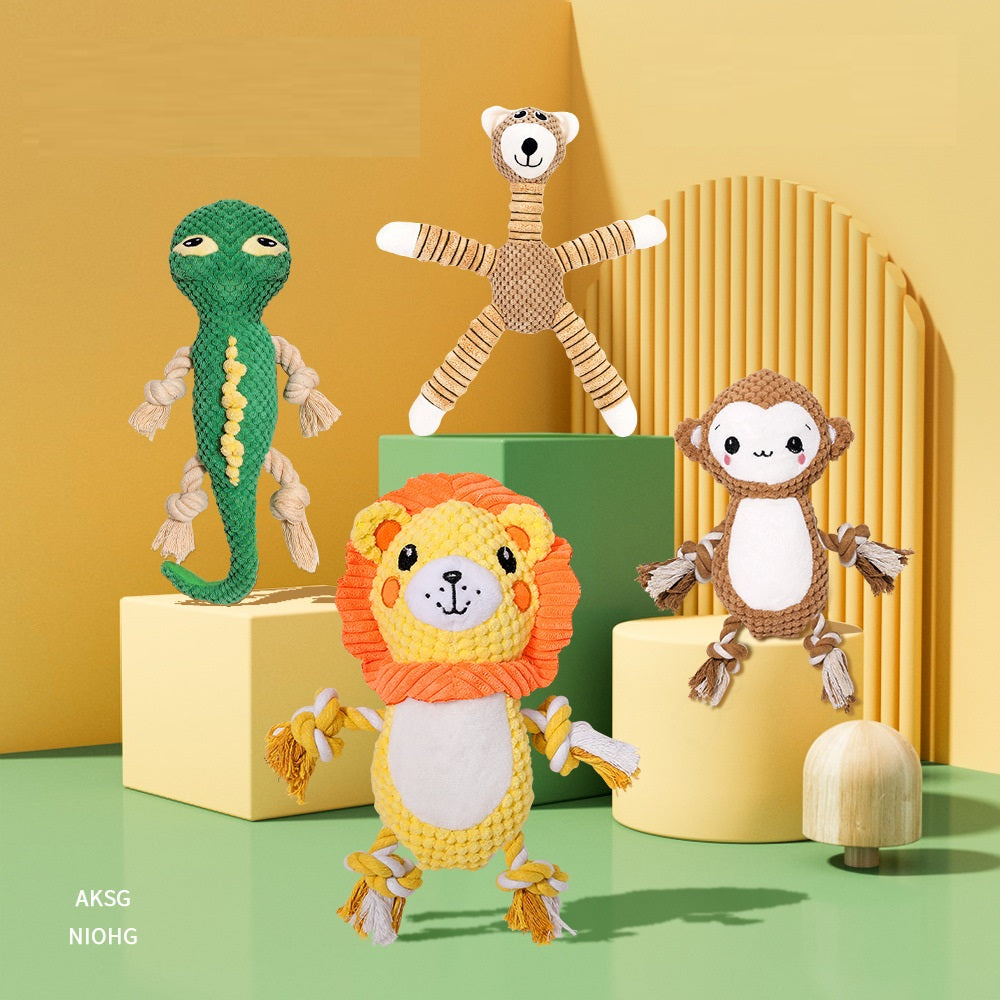 HKM-1983421 Lizard Plush Dog Toy - Bite-Resistant Molar Training Tool for Puppies and Small Dogs