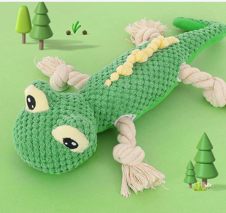HKM-1983421 Lizard Plush Dog Toy - Bite-Resistant Molar Training Tool for Puppies and Small Dogs