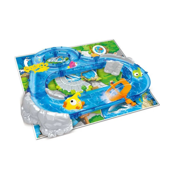 HKM-198355 Kids Water Fishing Game Track Toy Set for Bath Time Fun - Ages 2 to 4, Durable ABS Plastic